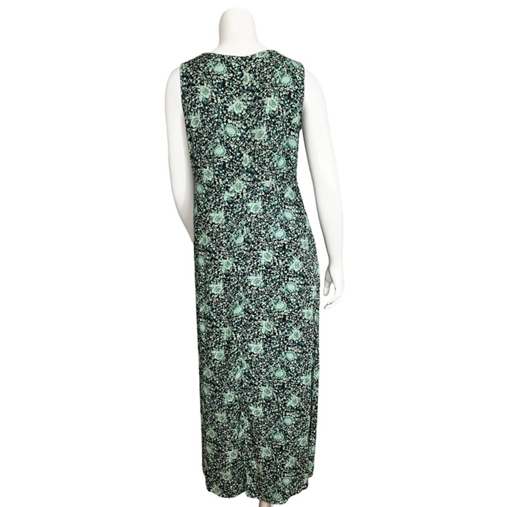 VINTAGE 90's Rabbit Rabbit Teal Maxi Cottagecore Dress - Picture 2 of 7